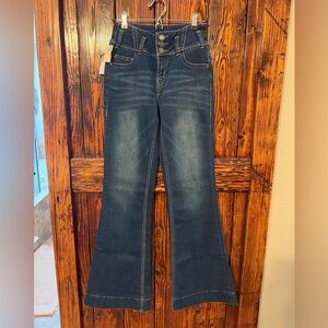 Rock & Roll Cowgirl Dark Blue Flare Jeans